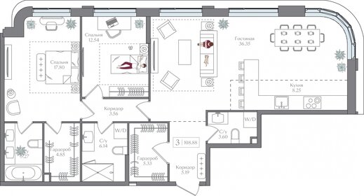 115 м², 4-комнатная квартира 45 000 000 ₽ - изображение 6