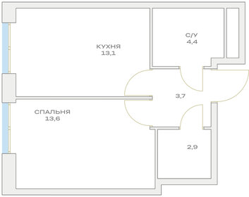 37,2 м², 1-комнатная квартира 9 922 660 ₽ - изображение 66