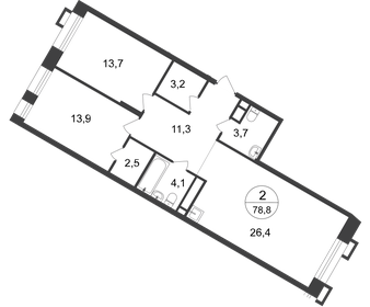 75 м², 2-комнатная квартира 17 750 000 ₽ - изображение 6