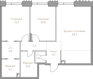 70 м², 4-комнатная квартира 52 900 000 ₽ - изображение 166