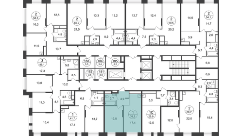 40,9 м², 1-комнатная квартира 10 857 380 ₽ - изображение 75