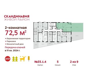 75 м², 2-комнатная квартира 18 000 000 ₽ - изображение 117