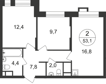 55,5 м², 2-комнатная квартира 12 500 000 ₽ - изображение 107