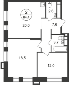 75 м², 2-комнатная квартира 17 750 000 ₽ - изображение 34
