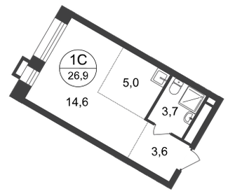 24 м², квартира-студия 8 650 000 ₽ - изображение 106
