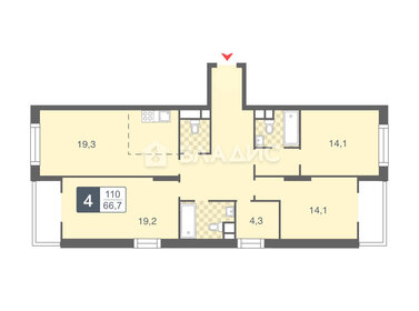 65,3 м², 2-комнатная квартира 25 916 160 ₽ - изображение 53