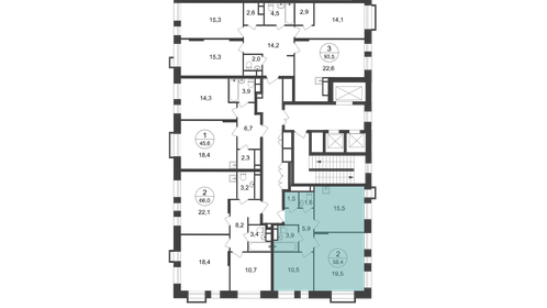 Квартира 58,4 м², 2-комнатная - изображение 2