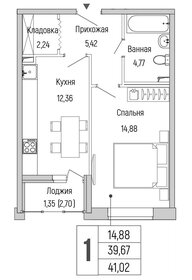 32,5 м², 1-комнатная квартира 6 227 220 ₽ - изображение 1