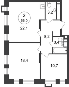 75 м², 2-комнатная квартира 17 750 000 ₽ - изображение 117