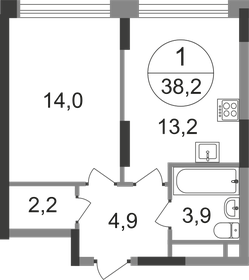 38 м², 1-комнатная квартира 10 990 000 ₽ - изображение 6