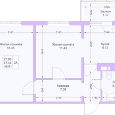 Квартира 48,6 м², 2-комнатная - изображение 2