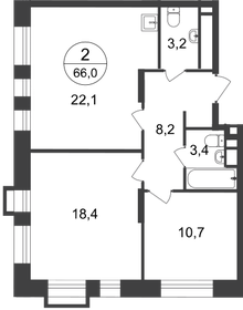 75 м², 2-комнатная квартира 17 750 000 ₽ - изображение 122