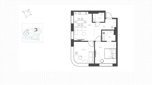 Квартира 59 м², 2-комнатная - изображение 1