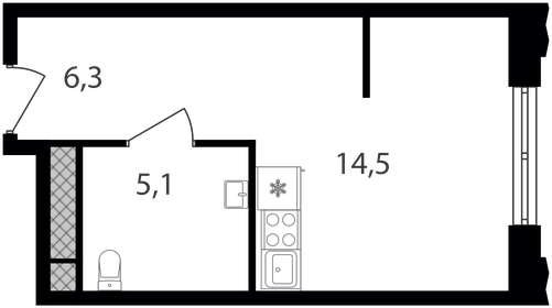 Квартира 25,9 м², студия - изображение 1