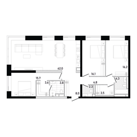 121 м², 3-комнатная квартира 45 990 000 ₽ - изображение 98