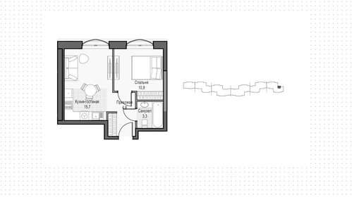 Квартира 35 м², студия - изображение 1
