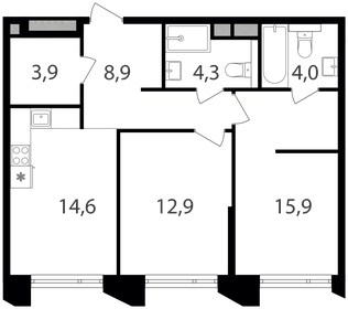 73,3 м², 2-комнатные апартаменты 32 053 600 ₽ - изображение 128