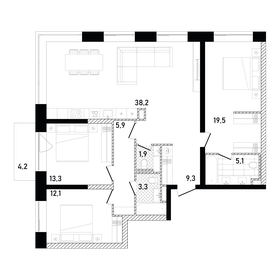 121 м², 3-комнатная квартира 45 990 000 ₽ - изображение 101