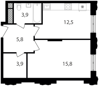 53,9 м², 2-комнатная квартира 10 025 779 ₽ - изображение 43