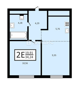 Квартира 34,2 м², 2-комнатная - изображение 1