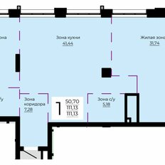 Квартира 111,1 м², 1-комнатная - изображение 2