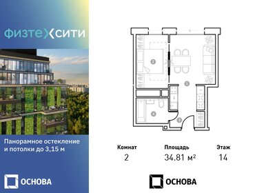 Квартира 34,8 м², 2-комнатные - изображение 1