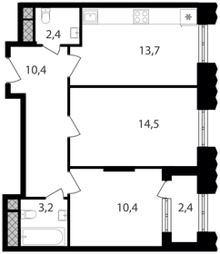 56,8 м², 2-комнатные апартаменты 13 507 040 ₽ - изображение 51