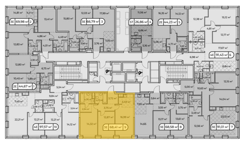 69 м², 3-комнатная квартира 34 000 000 ₽ - изображение 132