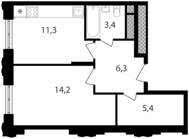 35,2 м², 1-комнатная квартира 9 899 999 ₽ - изображение 134