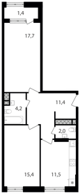 Квартира 63,6 м², 2-комнатная - изображение 1