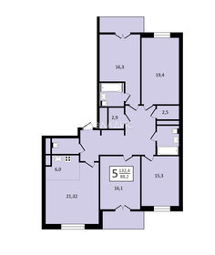 Квартира 132,4 м², 5-комнатная - изображение 1