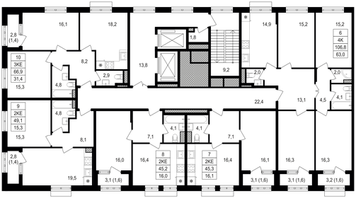 45 м², 2-комнатная квартира 14 500 000 ₽ - изображение 172