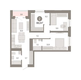 64,3 м², 3-комнатная квартира 23 339 356 ₽ - изображение 9