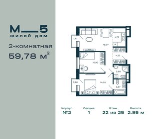 59,5 м², 2-комнатная квартира 14 872 976 ₽ - изображение 9