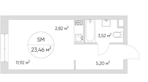 Квартира 23 м², студия - изображение 1