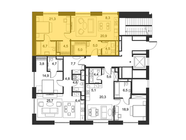 90,3 м², 3-комнатная квартира 69 990 000 ₽ - изображение 165