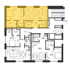 Квартира 76,6 м², 2-комнатные - изображение 2