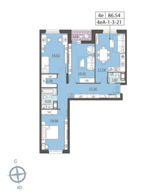 74,2 м², 3-комнатная квартира 24 800 000 ₽ - изображение 16