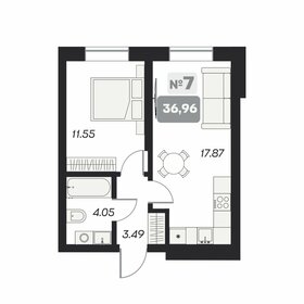 Квартира 37 м², 2-комнатные - изображение 1