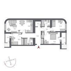 Квартира 93,9 м², 4-комнатная - изображение 3