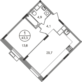 45,5 м², 1-комнатная квартира 12 972 588 ₽ - изображение 94