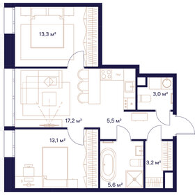 50,9 м², 2-комнатная квартира 38 526 208 ₽ - изображение 21