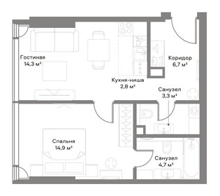 46,8 м², 1-комнатная квартира 32 564 584 ₽ - изображение 84