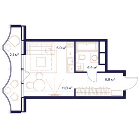 12 м², апартаменты-студия 4 100 000 ₽ - изображение 153