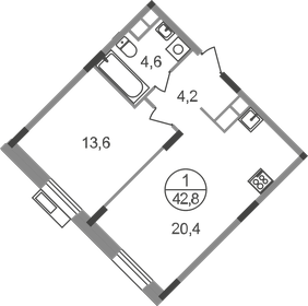 45,5 м², 1-комнатная квартира 12 972 588 ₽ - изображение 75