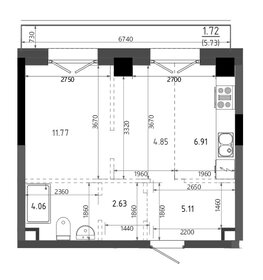 Квартира 37,1 м², 1-комнатная - изображение 1