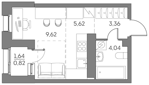 Квартира 23,5 м², студия - изображение 1