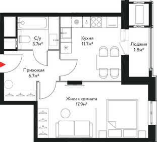 36,8 м², 1-комнатные апартаменты 12 090 750 ₽ - изображение 70