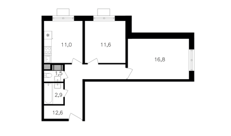 56,4 м², 2-комнатная квартира 20 275 800 ₽ - изображение 8