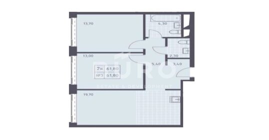 Квартира 61,8 м², 3-комнатные - изображение 1